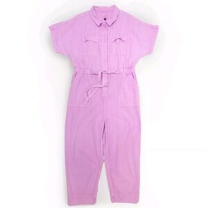Universal Thread Women's 16 Short Sleeve Boilersuit Relaxed Pink Casual Jumpsuit
